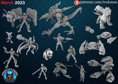 marzo 2023 patreon bundle combattimento gioco anime tavolo tavola Giochi dnd d video 3d print model - Mito3D