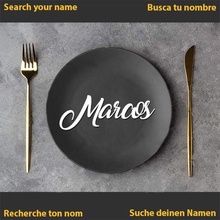 marcos Name Bankett Hochzeit Gemeinschaft Abendessen Teller Tabelle Dekoration Tabellenname 3d print model - Mito3D