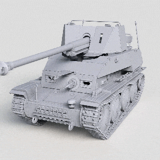 marder iii pak36r auf gw 38t modern savaş Ordu mermi zırh Izlemek zırhlı tank kabuk silâh ssr araba 3d print model - Mito3D
