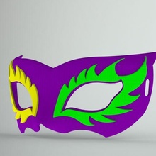Karneval Gras Maske Kunst fest Party 3d print model - Mito3D