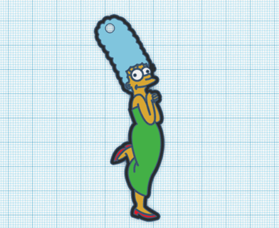 marge Simpson anahtarlık 3d baskı stl dosya nesne Simpsons pop kültür tasarım hayran Sanat hediye aksesuar animasyonlu komedi televizyon karikatür dizi dijital ikon animasyon tahsil edilebilir 3d print model - Mito3D