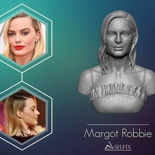 margot robbie Vesika heykel 3d Yazdır model Sanat Avustralyalı aktris kız heykeller Kadın büst 3d print model - Mito3D