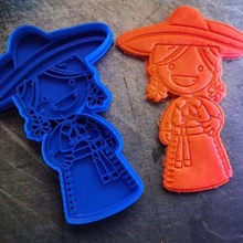 mariachi girl cookie cutter marker fondant mexico mexican 15 september 3d print model - Mito3D