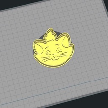 marie aristocats - cookie cutter stamp home cookies sharp stamper disney cats 3d print model - Mito3D