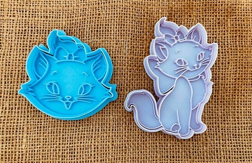 marie cat stamp cookie cutters cookies 3d print model - Mito3D