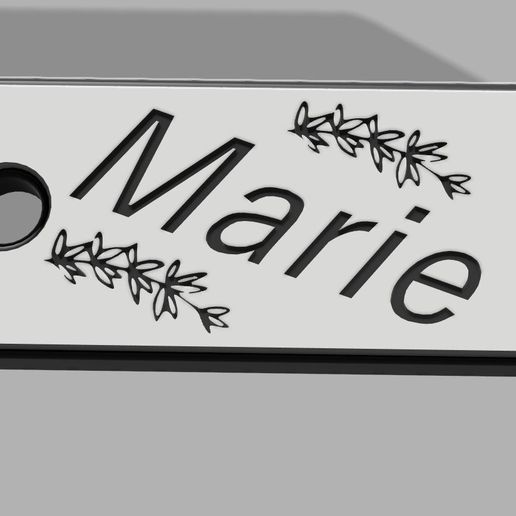 marie key ring 3D print model - Mito3D