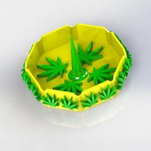 esrar 420 kül tablası poker ev mmj kase temizleyin dispanser ot bitki yaprak indica sativa kush sigara duman küllük tepsi 3d print model - Mito3D