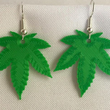 marijuana boucles d'oreilles accessoires cannabis 3d print model - Mito3D