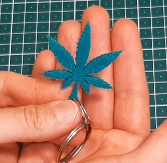 marijuana keychain cannabis cigarette cane 3d print model - Mito3D