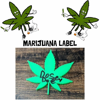 marijuana label garden leaf bud marker magic eraser 3d print model - Mito3D