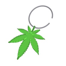 foglia di marijuana collana gioielli cannabis Stampa 3d piatto in foglie la 3d print model - Mito3D