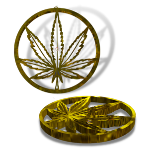 marijuana pendant earrings cannabis nature grunge avantgarde jewellery geometric minimalistic 3d print model - Mito3D