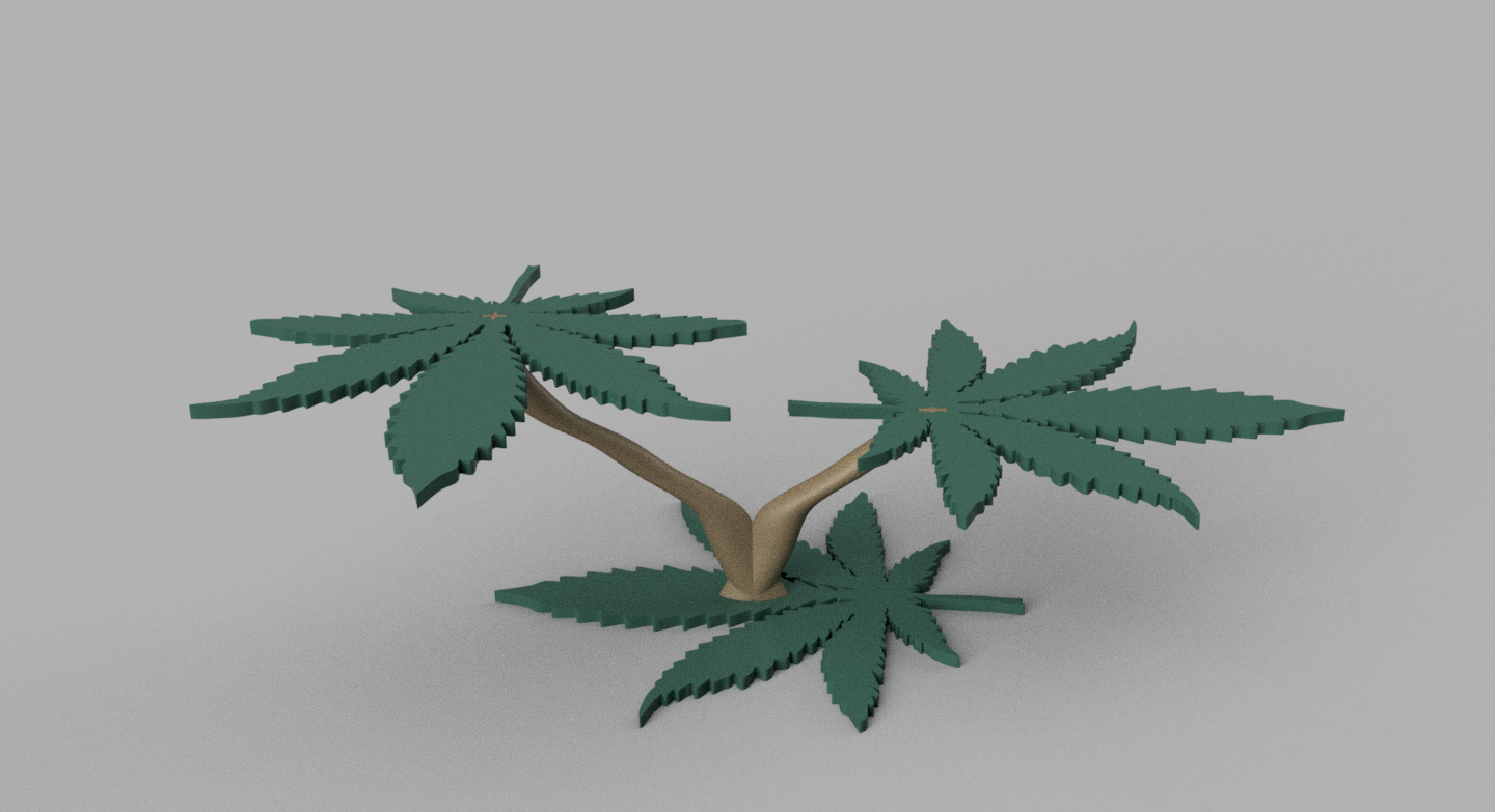 marijuana albero pentola In piedi mensola cannabis decorazione 3d Stampa foglio 3D print model - Mito3D