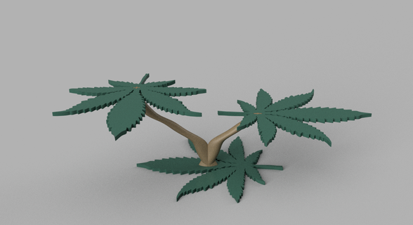 Marihuana Baum Topf Stand Regal Cannabis Dekoration 3d drucken Blatt 3d print model - Mito3D