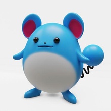 marill - pokemon water mouse 3d print model - Mito3D