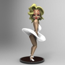 marilyn monroe fumetti vari carattere ragazza donna bello bionda seni gambe teen nudo riscaldamento globale film classico libro a 3d print model - Mito3D