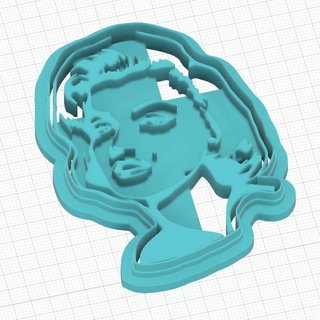 marilyn Monroe Galleta cortador interno realce 3d print model - Mito3D