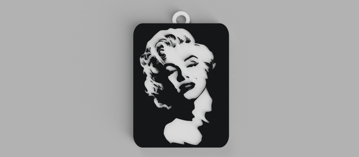 Marilyn monroe clé bague pendentif boucle d'oreille 3d print model - Mito3D