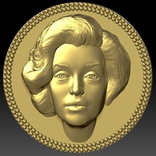 Marilyn monroe médaillon pendentif 3d impression prêt stl obj bijoux buste sculpture célébrité monnaie Elvis Presley Kennedy pop célèbre actrice bague 3d print model - Mito3D