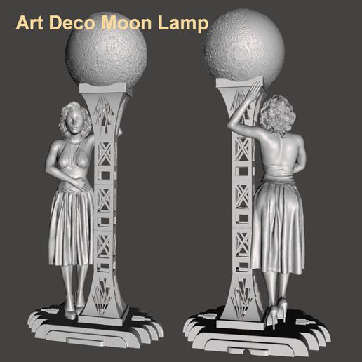 marilyn sharon moonlight - sparx art monroe moon lamp deco pin bombshell female pose 3D print model - Mito3D