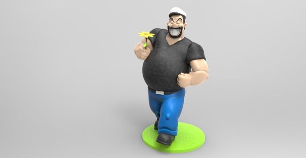 marine brutus popeye sea flower romantic conqueror strong muscles brabuc n fat obese beard navigator 3d print model - Mito3D