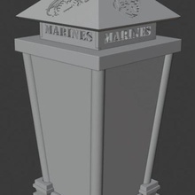 marine crucible lantern - lithophane light box marines united states prayer quotes memes 3d print model - Mito3D