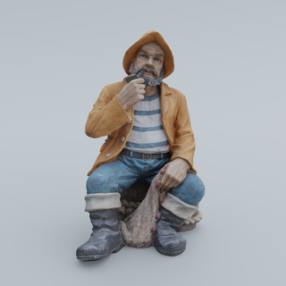 marine old fisher man sea ocean printable toy 3d print model - Mito3D