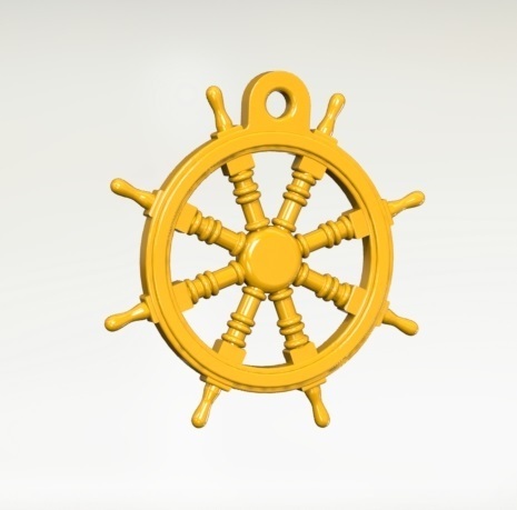 marino timone portachiavi ii chiave catena foca nave 3D print model - Mito3D