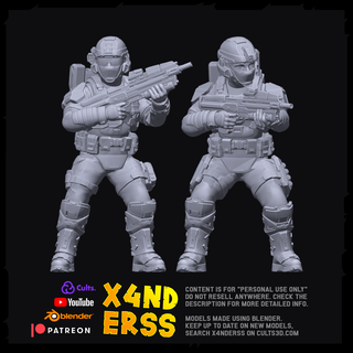 marine set 3 - odst army solder unsc space trooper miniature unofficial halo wargaming miniatures reach infinite 3d print model - Mito3D