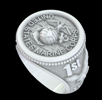 marines usmc bague bravoure engagement Marin corps emblème courage dévouement honneur devoir fidélité 3d print model - Mito3D