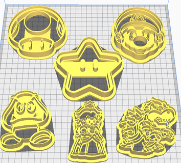 mario's cookie cutters mario 3d print model - Mito3D