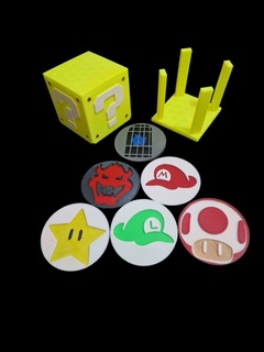 mario 6 pc porta copos segurando caso bainha Nintendo casa utensílios domésticos bowser 3d print model - Mito3D