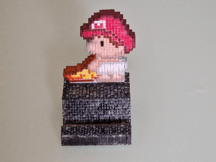 mario bebé teléfono soporte móvil pixel Arte frio ornamento nintendo cuqui 3d print model - Mito3D