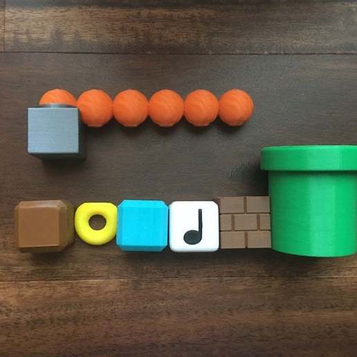 mario blocs jeu jouet d'accessoires du vidéo super les briques le bloc l'accessoire 3D print model - Mito3D