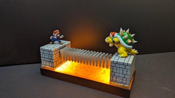 Mario benzin pompası köprü duvar karakter dahil Süper kardeşler 3d print model - Mito3D