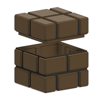mario ladrillo bloquear pared montable cubo Arte juguete 3d print model - Mito3D