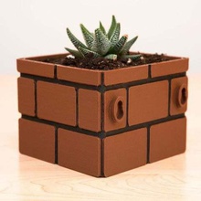 mario brick planter game games nintendo 3d print model - Mito3D