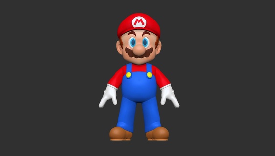 mario bros high poly game toy 3d model 3d print model - Mito3D