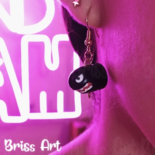mario bros 3d bullet earrings jewelry cap princess peach crown luigi yoshi egg printing 3d print model - Mito3D