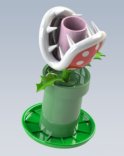 mario manos carnívoro plantar potes Mário Bros planta carnívora vaso flores Panela 3d print model - Mito3D