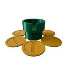 mario bros coaster cup holder coasters coin coins currency 3d print model - Mito3D