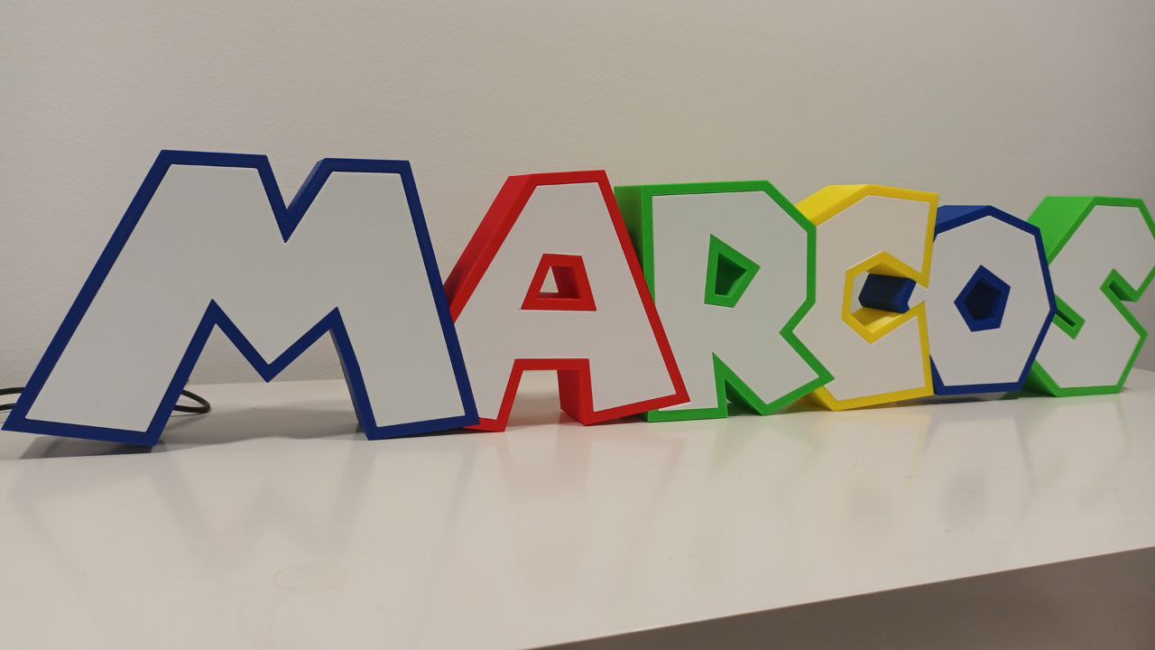 mario hermanos cuadro lámpara marcos firmar póster ligero licht LED decoración niños habitación nintendo 3D print model - Mito3D