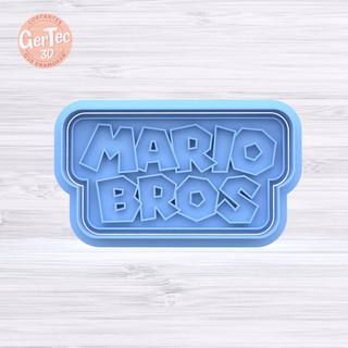 mario bros logo cutter stamp cookie super nintendo seal mass cookies cold porcelain ceramics 3d print model - Mito3D