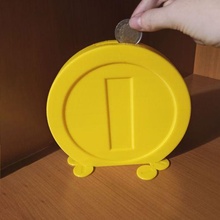 Mario bros i soldi scatola forma moneta porcellino banca monete kart super merchandising 3d print model - Mito3D