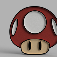Mario bros fungo luce cartello gioco giocatore arte giocattolo 3d print model - Mito3D