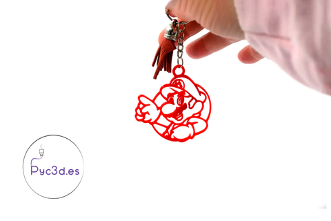 mario bros silhouette keychain  3d print model - Mito3D