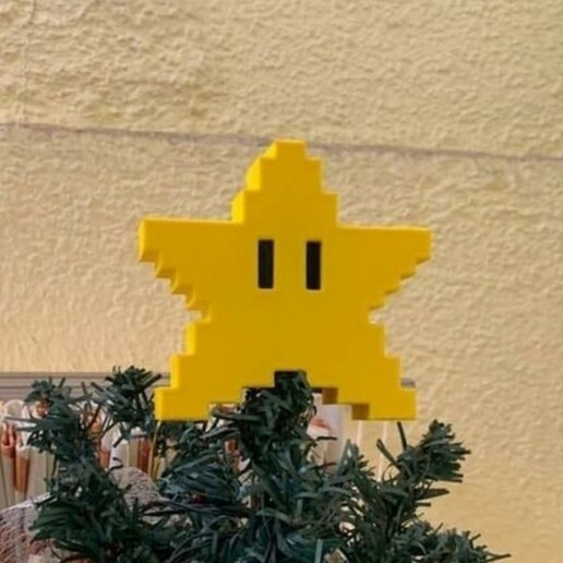 Mario bros stella estrella super Natale albero giocatore 3D print model - Mito3D