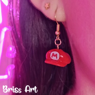 mario bross 3d cap earrings bros jewelry briss art 3d print model - Mito3D