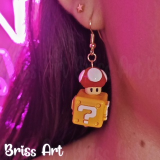 mario bross 3d mushroom box earrings bros jewelry cap princess peach crown luigi yoshi egg printing 3d print model - Mito3D