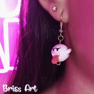 mario bross 3d phantom earrings bros jewelry cap princess peach crown luigi yoshi egg printing 3d print model - Mito3D
